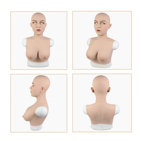 SILICONE FEMALE MASK CROSS DRESS TRANSGENDER RUBBER BREAST FORM DISGUISE  LADY
